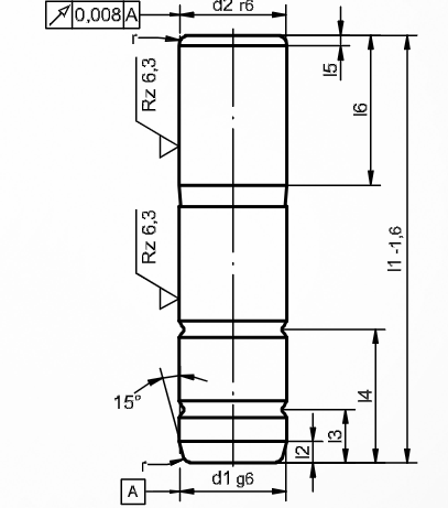 Dimensioned drawing of guide pillar ST7160 (DIN 9833 / ISO 9182)