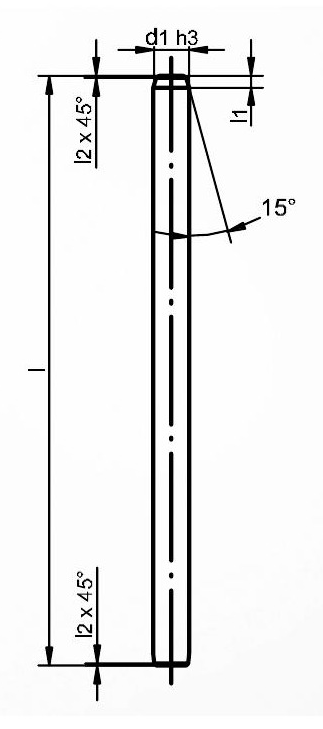 Dimensioned drawing of the ST7190 guide pillar with dimensions d₁ and l