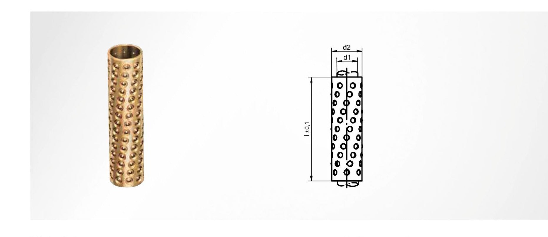ST7192 ball cage inserted over the guide pillar with its dimension diagram