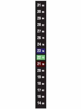 Termómetro vertical adhesivo LCD de 16 niveles (sobres 10 uds.)
