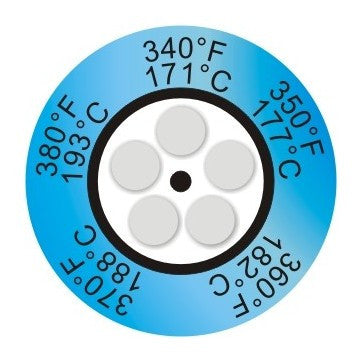 Clock-type irreversible thermometer with 5 temperature levels (pack 10 units)