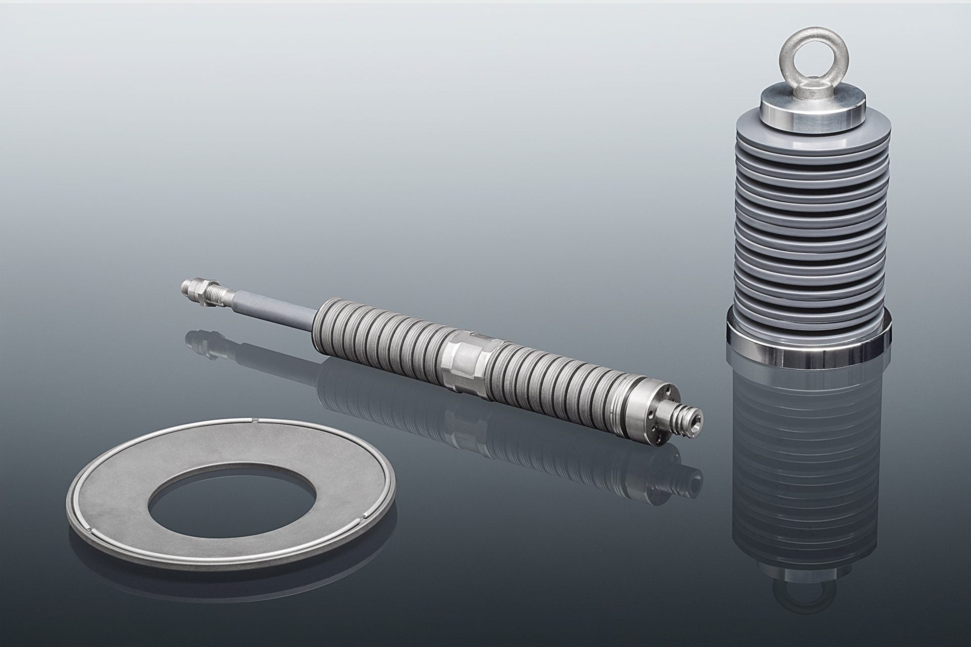Disc springs and Belleville washers — family view with stacks in series and in parallel