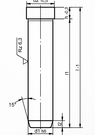 Dimensioned drawing of guide pillar ST7111 (ISO 9182)