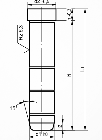 Dimensioned drawing of guide pillar ST7112 (ISO 9182)