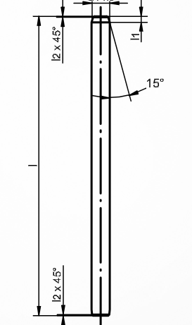 Dimensioned drawing of guide pillar ST7190 (non-standard)