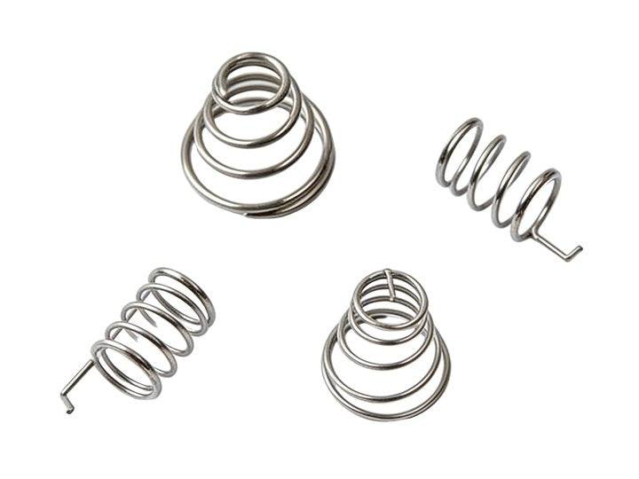 Conical wire battery springs for electrical contact