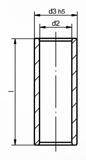 Dimensioned drawing of the ST7191 plain guide bush with dimensions d₁, d₂, d₃ and l