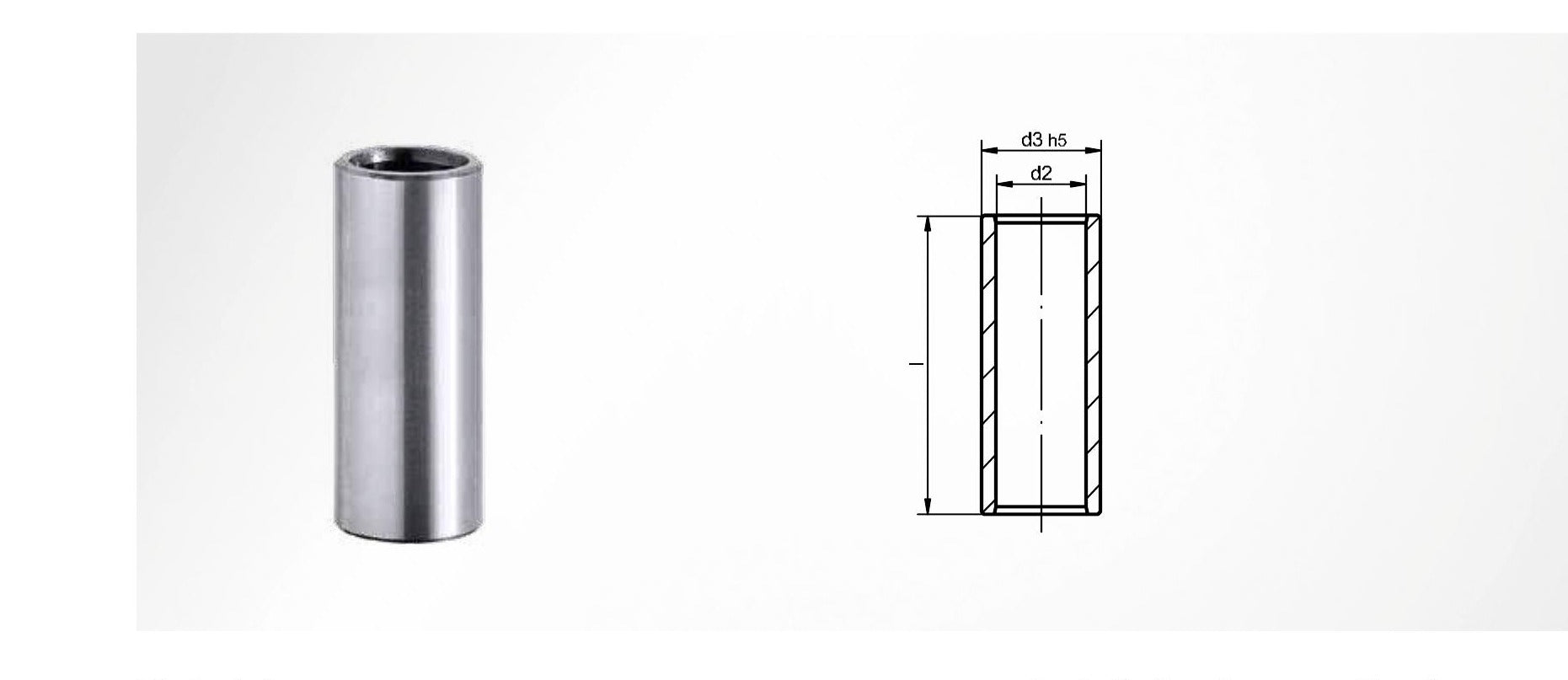 ST7191 guide bush bonded with adhesive in the upper die shoe with its dimension diagram